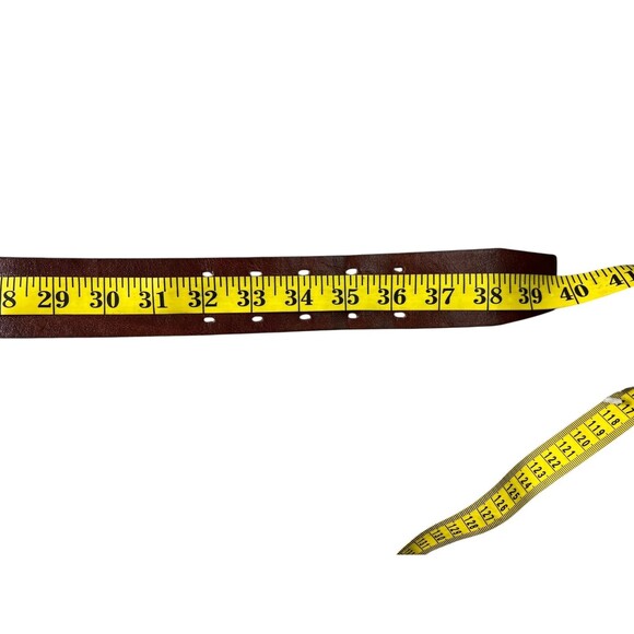 Harness Cowhide 2 Prong Brown Leather Belt   Unisex Size 36  Men's Women's - Picture 13 of 14